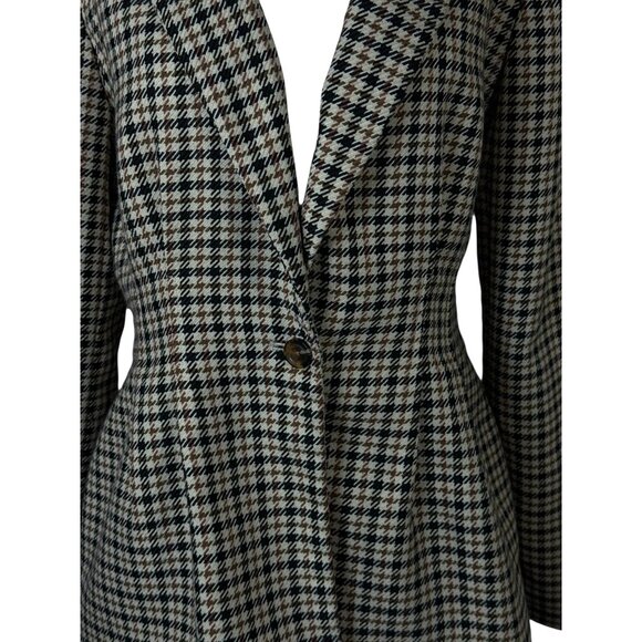 Who What Wear Womens Jacket Coat Sz M Houndstooth Single Breasted Tailored Fit - Picture 5 of 9